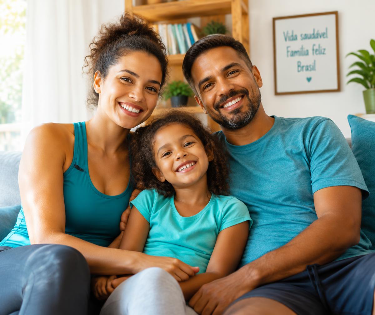 Família reunida em casa